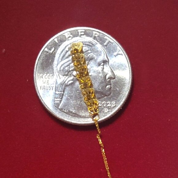 18k Saudi Real Gold  Tictac Dangling Earrings - Picture 6 of 7